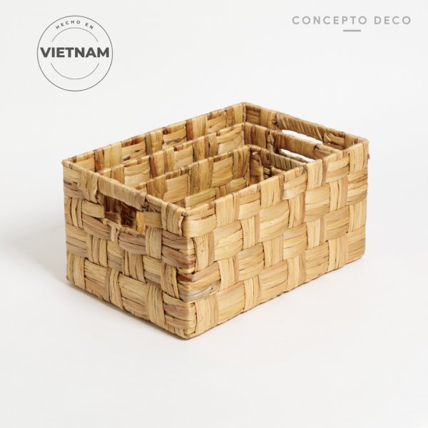 [1651045M] Canasto Jacinto Rectangular M 31 X 15 cm