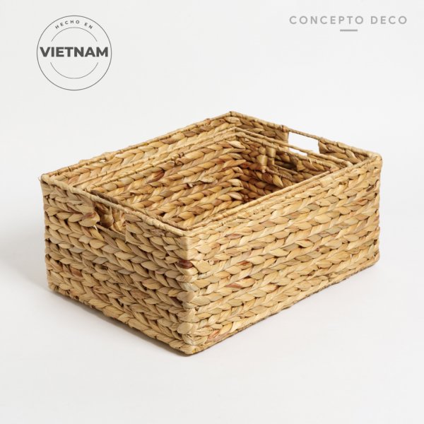 [1651048M] Canasto Jacinto Rectangular M 39 X 17 cm