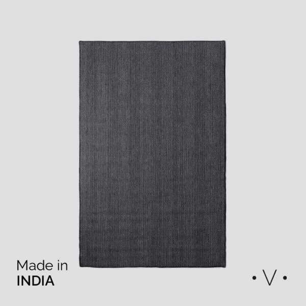 Alfombra Simil Yute Dark Grey 160X250 Cm Vassa Home