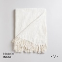 Manta Textured Woven Natural 140X178 Cm Vassa Home