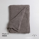 Manta Double Moss Stitch Taupe 140X178 Cm Vassa Home
