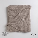 Manta Double Moss Stitch Sand 140X178 Cm Vassa Home