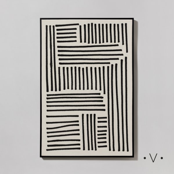 [4115185] Cuadro Africa Lineas Black 62X92 Cm Vassa Home