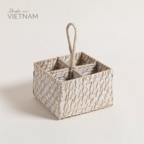 [4115250] Porta Utensilios Cuadrado De 4 Cavidades Vinh 19X12 Cm