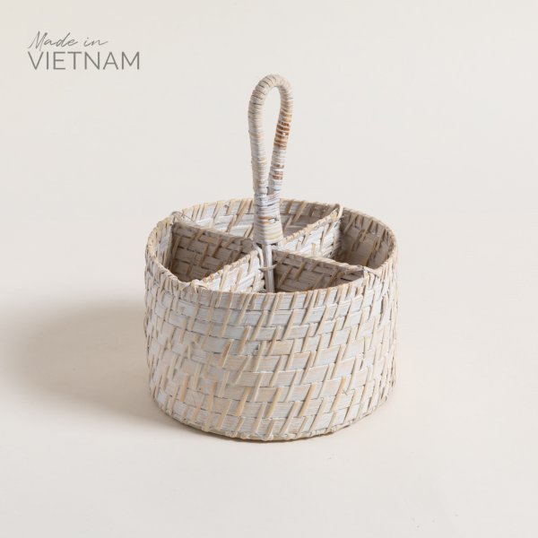 Porta Utensilios Redondo De 4 Cavidades Vinh 19X12 Cm