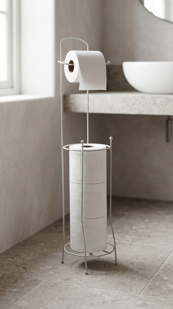 [256896] Porta Papel Higiénico Blanco De 16X73Cm - Acero -