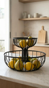 Frutera Doble Metal Negra 34 cm