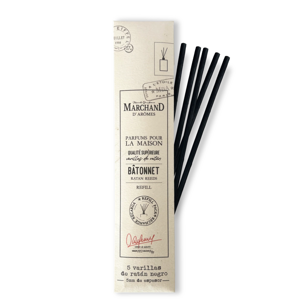 [130489] Varillas de Ratan Negras Marchand D Aromes Refill de varillas para Difusor