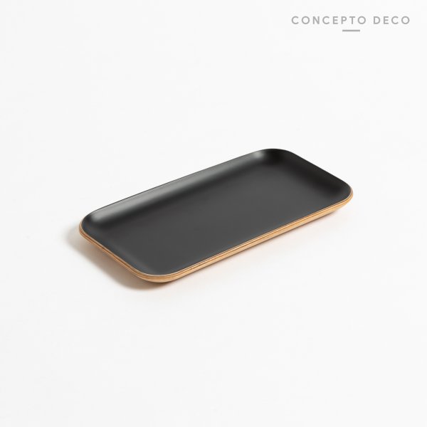 [165898] Bandeja Madera Sauce Negro 22X12Cm