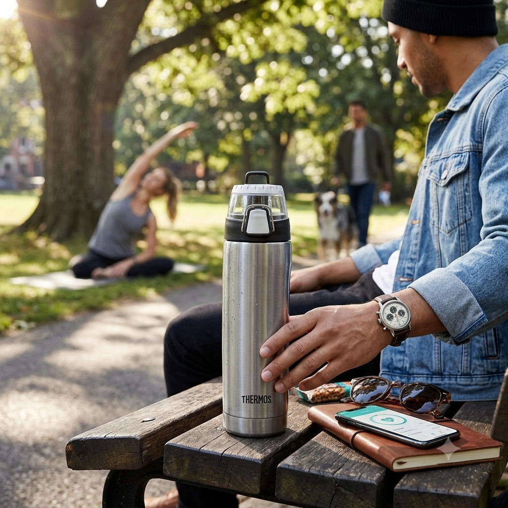 [15737] Botella con Tapa y Pulsador Hydration Thermos Acero 530 ml