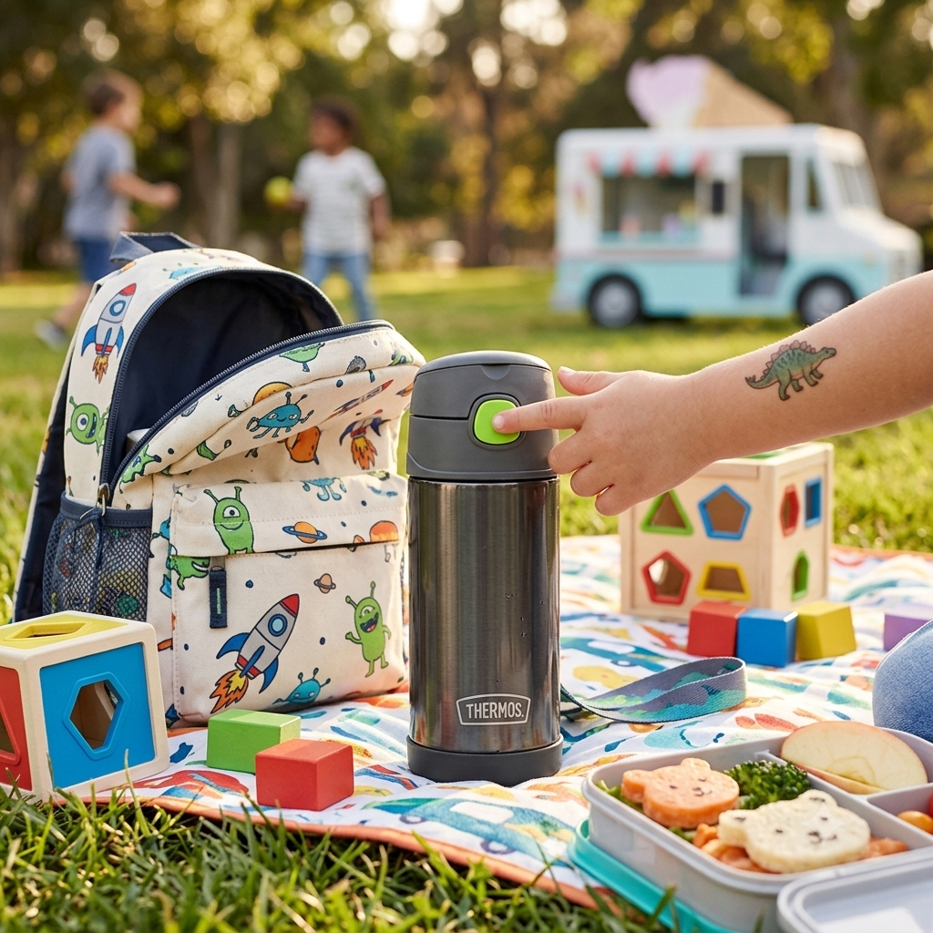 [15738] Botella Térmica con Sorbete Funtainer Thermos Carbon 355 ml
