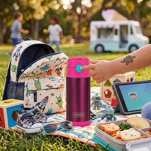 [15739] Botella Térmica con Sorbete Funtainer Thermos Rosa 355 ml