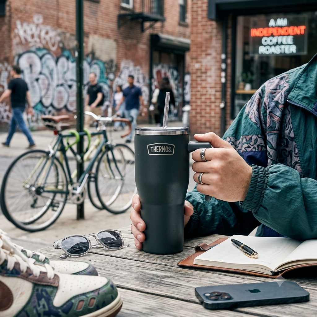 [15741] Taza Térmica con Asa Classic Thermos Gris 850 ml