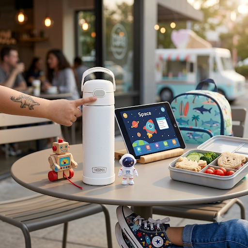 [15747] Botella Térmica con Tapa Funtainer Thermos Blanco 470 ml