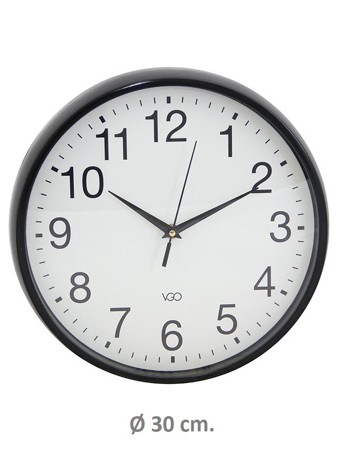 Reloj De Pared 30 Cm Negro Rl30208
