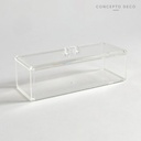 Acrílico Organizador Triple C/Tapa 23X9X7Cm