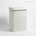 Cesto Laundry Corderoy Rígido Con Tapa Tiza 27X34X53Cm