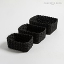 Cesto Organizador Setx3 Negro 26X20X13Cm