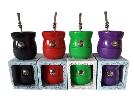 Mate Plastico Granulado Con Bombilla Magica Violeta