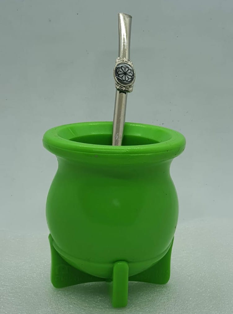 Mate Pastelito Con Bombilla Verde Manzana