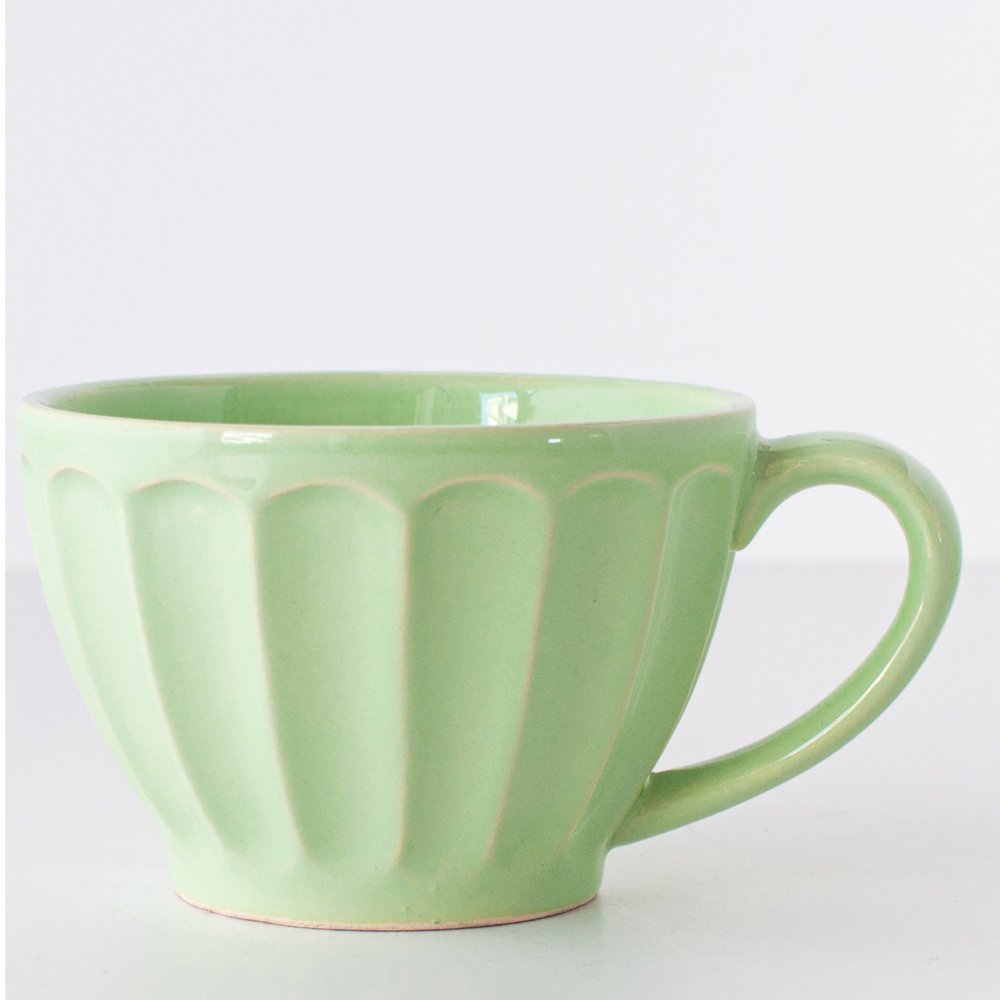 Taza Vainilla Verde Ceramica 300Cc