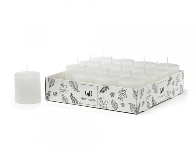 Vela Votivo Souvenir Pack X 16 Blanco Iluminarte