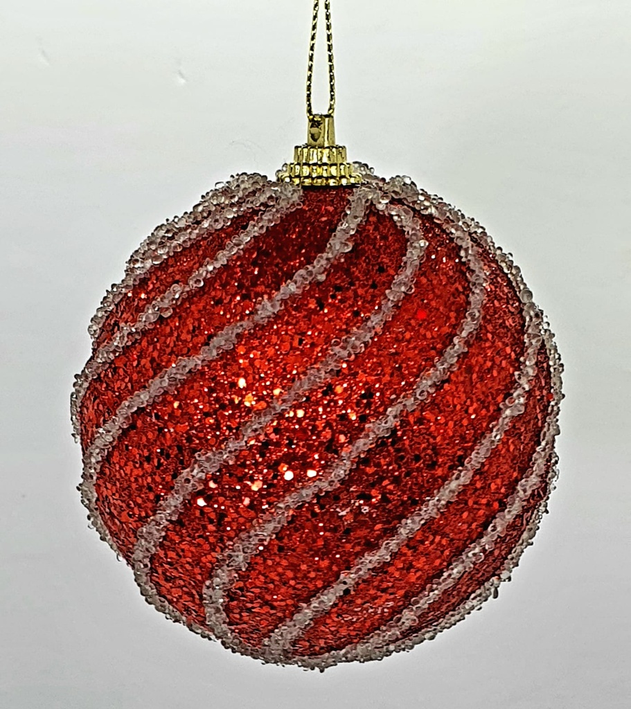 PELOTA DE NAVIDAD X 6 8 CM.  RED