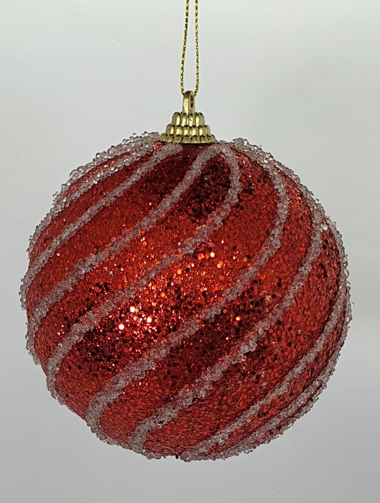 PELOTA DE NAVIDAD X 6 10 CM.  RED