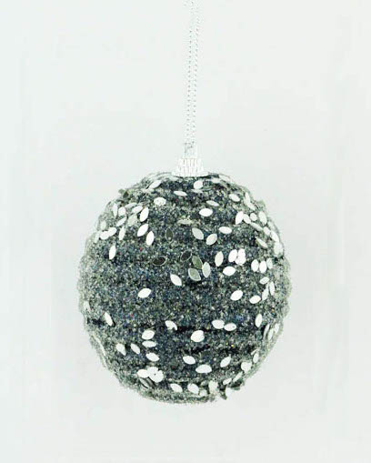 PELOTA DE NAVIDAD X 6 8 CM. BLUE SILVER