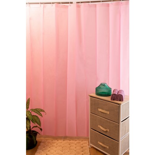 CORTINA PEVA 180 X 180 ROSA