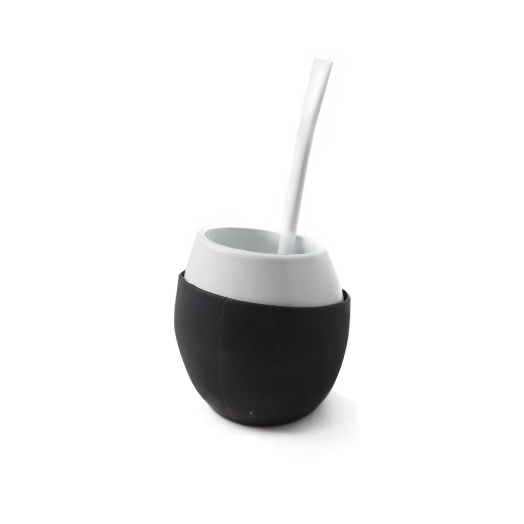 Mate Acriselfie Silicona Negro C/Bombilla