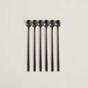 Set X 6 Cucharas De Acero Negro Diseño Pala 17Cm