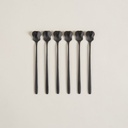 Set X 6 Cucharas De Acero Negro Diseño Recto 15Cm