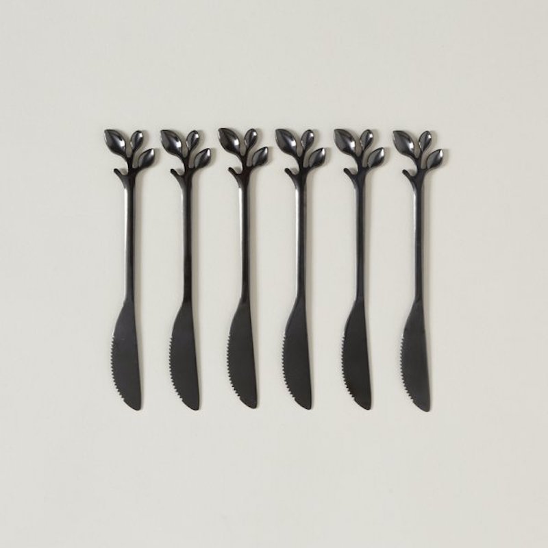 SET X 6 UNTADORES DE ACERO NEGRO STEM  15 CM