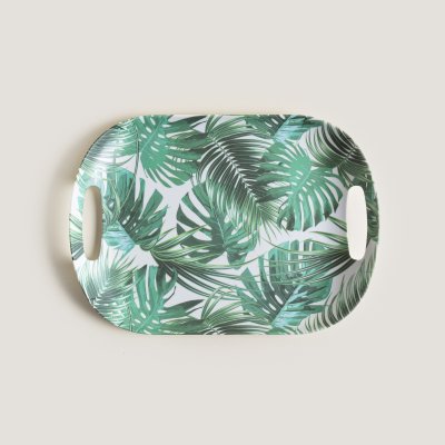 Bandeja De Melamina Hojas 37X27Cm