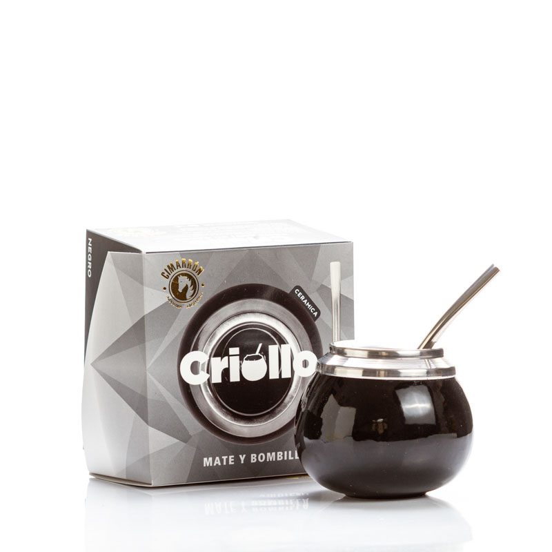[31519] Mate De Ceramica Criollo Negro