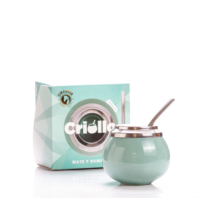 [31520] Mate De Ceramica Criollo Aqua