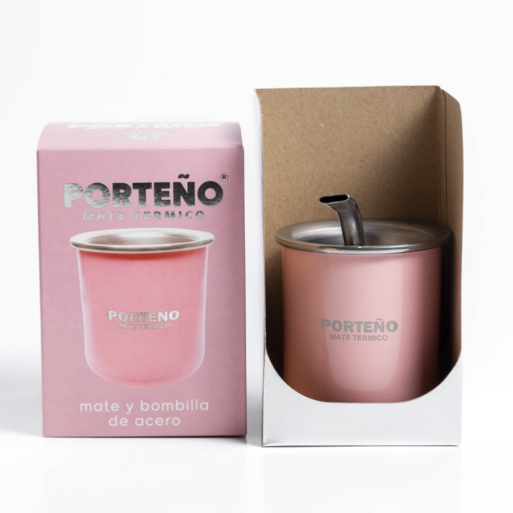 [31522] Mate Porteño Acero Inoxidable Rosa