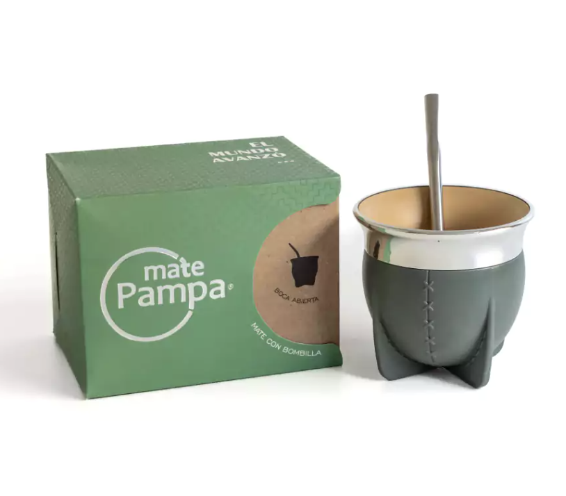 MATE PAMPA BOCA ANCHA  VERDE OLIVA