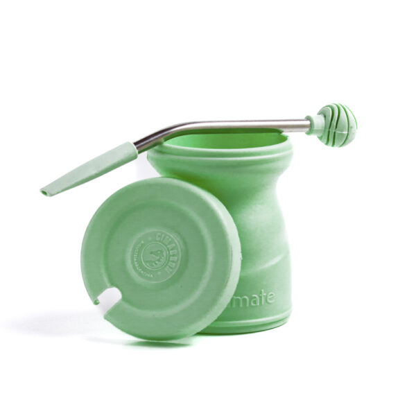 [31525] Mate Click Mate Plastico Con Tapa Y Bombilla Verde
