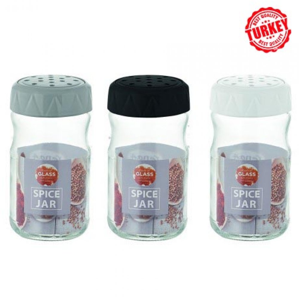 Especiero Vidrio 370 Cc Tapa Colores Surtidos