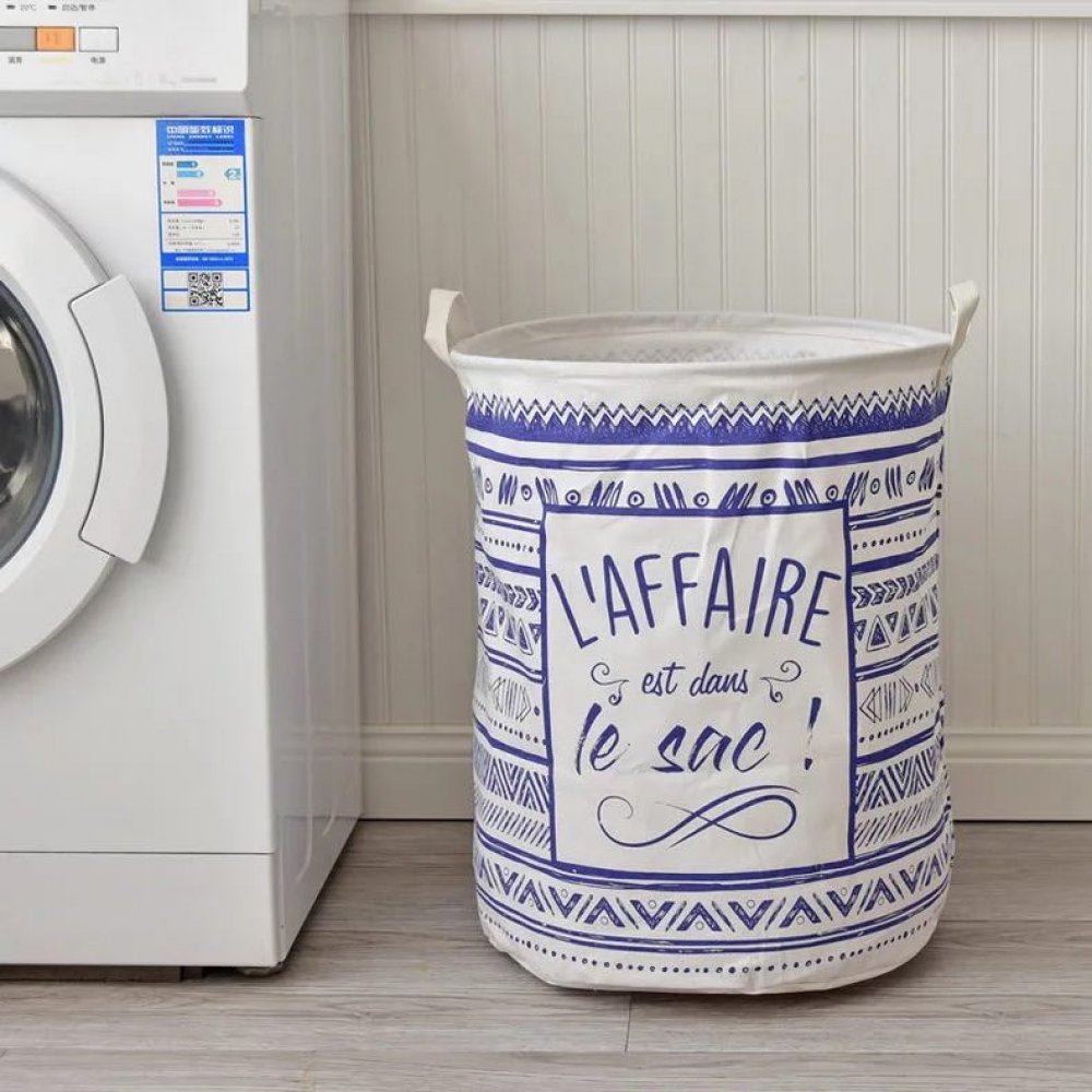 Cesto Ropa "L´Affaire" Bco/Azul 40X50Cm
