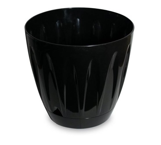 [165244] Maceta Vetas Turquia Negro Brillo 26Cm H 27Cm Diam