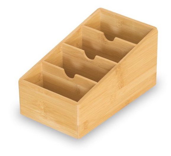 ORGANIZADOR FICHERO OFICINA BAMBOO 4 DIV 26X15X12 CM