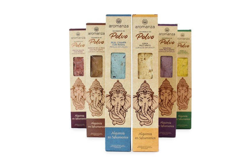 [193649] Sahumerio Polvo Aromanza X 60 Gr Esencias De La India Con Palo Santo