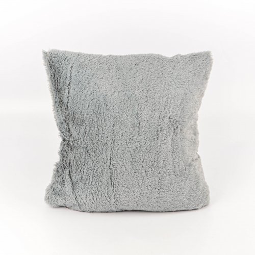 [380900] Funda De Almohadon 40  X 40 Pelo Corto Dos Caras Gris Claro