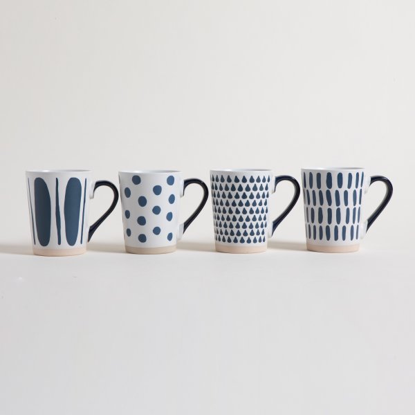 MUG DISEÑOS SURTIDOS AZULES BASE GRES 435 ML