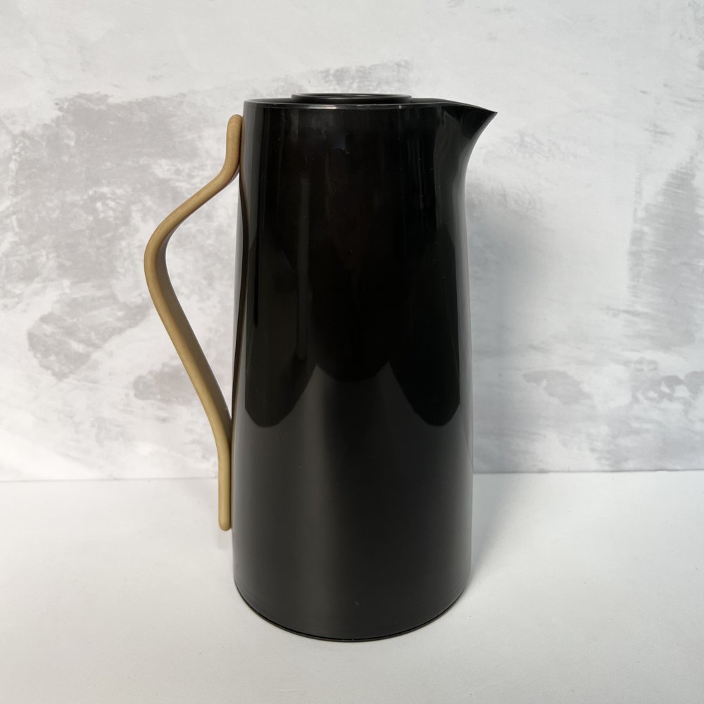 [256424] Jarra Termica Negra Asa Madera 1 Lts