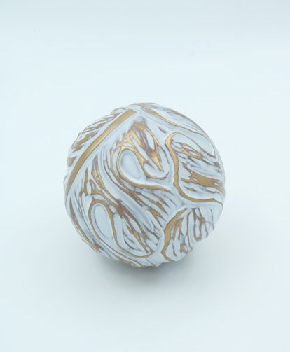 PELOTA 10CM WHITE / GOLD