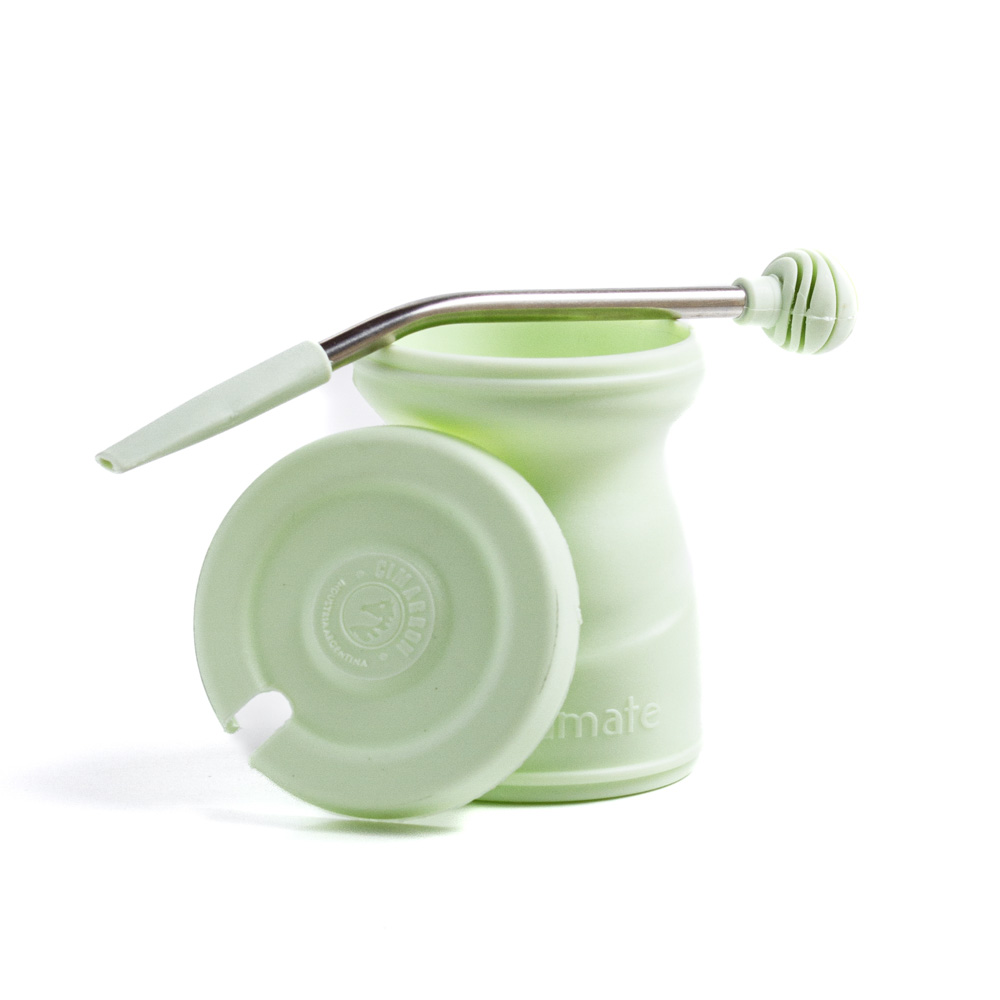 [31542] Mate Click Mate Plastico Con Tapa Y Bombilla Verde Claro